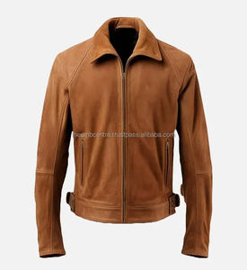Chaqueta de cuero con logotipo personalizado de alta calidad, precio de venta al por mayor, ropa, chaqueta de cuero resistente al viento para hombre - Product Image 1