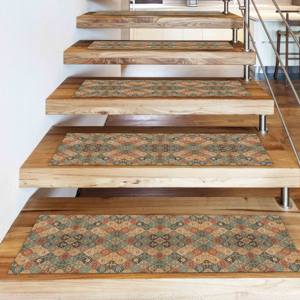 Tapis imprimé à motifs géométriques - Tons doux, ethnique, moderne, pour marches d'escalier, gobelin - Product Image 5