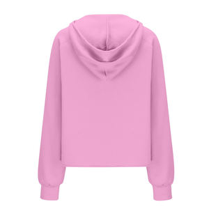 Nueva moda personalizada llano teñido Zip Up Hoodie para mujer Vintage Look Oversized poliéster algodón Casual invierno - Product Image 3