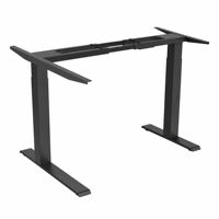 Bureau en L électrique à double moteur dissimulé, monté en standard, à 2 niveaux, pour une zone de travail élargie et un bureau multi-angles