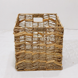 Artex Dong Thap Eco-Friendly Handwoven Water Hyacinth Square <b>Foldable</b> Multifunction Storage <b>Basket</b> - Product Image 1