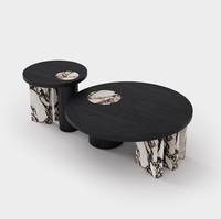 Ensemble de table basse en chêne massif au design minimaliste nordique, table de café pour salon