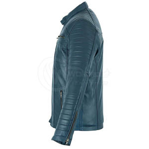 Durable Stylish Comfortable Stand Collar Genuine Leather <b>Jacket</b> <b>Men</b> Women Size 3XL All Winter Fit High Street - Product Image 6