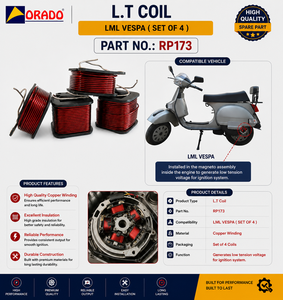 Proveedor Indio: Juego de 4 Bobinas de Repuesto LML Vespa LT, Piezas Eléctricas de Repuesto para Motocicletas de Dos Ruedas, Disponible para la Venta - Product Image 6