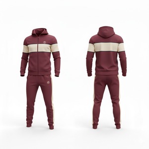 Men's Premium 100% Cotton Fleece Streetwear Tracksuit Set Hoodie Jogger Pants Breathable Quick Dry Lightweight Winter Solid - Product Image 3