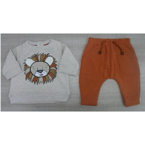 Ensemble de vêtements pour garçons en bas âge en tissu French Terry à dos brossé, taille élastique avec cordon de serrage, 60% coton, 35% polyester, 5% élasthanne - Product Image 1