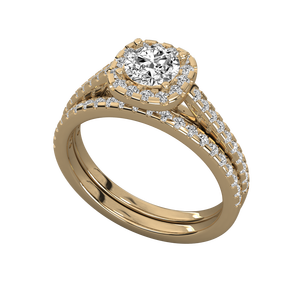 แหวนเพชรทองคำแท้ 14K ทรงกลม 1 กะรัต เพชร VVS ได้รับการรับรองจาก IGI เพชรเพาะเลี้ยงในห้องปฏิบัติการ แหวนแต่งงาน/หมั้นแบบคลาสสิกสำหรับผู้หญิง - Product Image 1