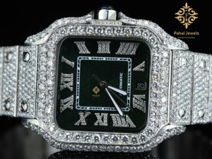 Relojes de Diamantes Moissanite VVS de Fábrica al por Mayor, Reloj Árabe con Incrustaciones y Brazalete con Cierre para Regalo - Product Image 3