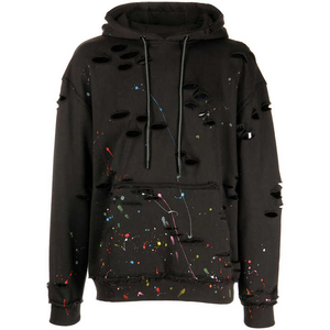 Vêtements de rue en détresse de qualité supérieure Mode vintage pour hommes pour des sweats à capuche élégants et déchirés de haute qualité - Product Image 6