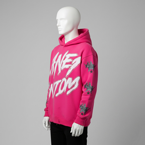 เสื้อฮู้ดดี้ผู้ชายสำหรับฤดูหนาว ผ้าฝ้าย 100% ซับในผ้าซาติน พิมพ์ลายพัฟ ปักลาย ประดับคริสตัล เป็นมิตรกับสิ่งแวดล้อม ระบายอากาศได้ดี โลโก้ด้านหน้า - Product Image 2