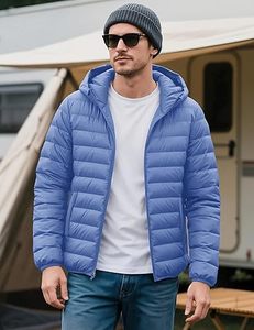 2025 Men's Eco-Friendly Breathable Quick Dry Casual Puffer Jacket Customizable <b>Stand</b> Collar Front Logo Winter Long Sleeve 280g - Product Image 2