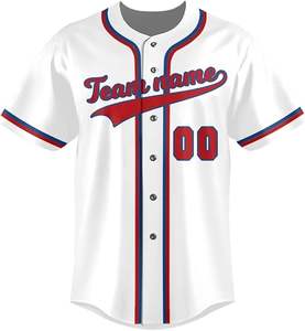 Jersey de béisbol con botón completo 100% poliéster personalizado sublimación de moda Jersey de béisbol transpirable - Product Image 2