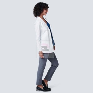 Unisex Long-Sleeved Woven Cotton Polyester Breathable Stretch Lab <b>Coats</b> Comfortable Hospital Uniform for Doctors and Nurses - Product Image 4