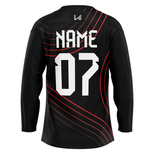 Maillots d'équipe de hockey sur glace unisexe personnalisés pour adultes avec broderie sur le devant tissu extensible dans les quatre sens imprimé par transfert de chaleur à bas quantité minimale de commande - Product Image 5