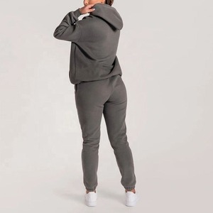 OEM Vêtements de rue 2 pièces sweat-shirt zippé pantalon de survêtement évasé ensemble survêtement femme survêtement - Product Image 4