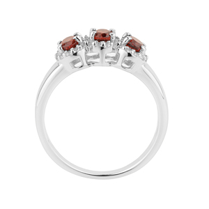 Handmade 925 Sterling <b>Silver</b> <b>Ring</b> with Natural <b>Garnet</b> and White Topaz Shah Gems' Everyday Wear Jewelry - Product Image 3