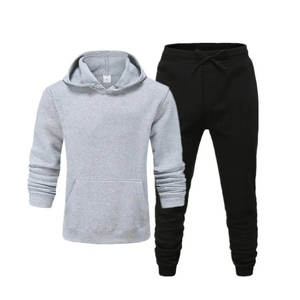 Ensemble de survêtement unisexe décontracté style streetwear coupe régulière à capuche imprimé uni avec strass, pantalon de jogging d'hiver 100% coton respirant 2-en-1 - Product Image 4