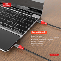 Earldom Cable USB de carga rápida Micro Tipo-C Cable de datos para Samsung Xiaomi Huawei Android Accesorios para teléfonos móviles Cables de cargador