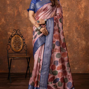 GATHA-Impresión de arte geométrico en tela de seda Tussar, diseño 08 - Product Image 1