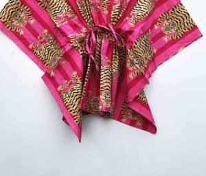 Caftán Maxi de Algodón Indio para Mujer con Estampado Floral Modesto para Verano, Playa, Resort, Vacaciones, Hogar, Idea de Regalo - Product Image 3