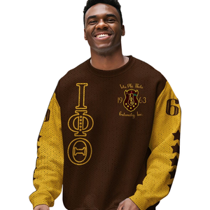 Iota Phi Theta acrílico tejido 1963 suéter Chenille letra griega pulóver fraternidad ropa invierno ropa griega - Product Image 4