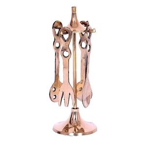 Support d'ustensiles de cuisine suspendu pour comptoir, organisateur rotatif pour cuillères et spatules avec crochets - Product Image 4