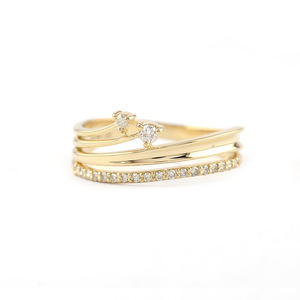 คอลเลกชันล่าสุดแหวนเพชรทอง18K สีเหลืองเครื่องประดับแฟชั่นสำหรับงานหมั้นวันวาเลนไทน์ - Product Image 1