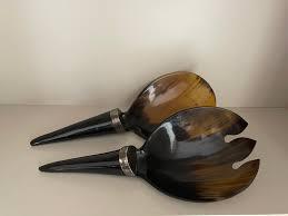 Cuerno Real Mezclar y servir cucharas de ensalada y tenedor Vajilla Servidor de ensalada de vaca de búfalo natural Cuerno de búfalo Tenedor y cuchara para fruta - Product Image 5