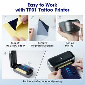 Phomemo <b>Tattoo</b> Transfer <b>Paper</b> & Film 100PCS Compatible with TP31 Model - Product Image 6