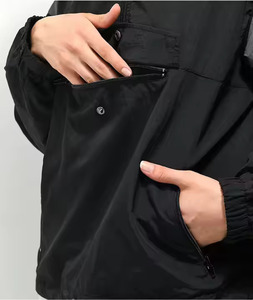 <b>Black</b> Colour <b>Windbreaker</b> Wholesale 100% Nylon Running Waterproof Windproof Custom Anorak <b>Windbreaker</b> Jacket for Women - Product Image 3