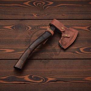 Hacha de Acero de Damasco Forjado de Primera Calidad con Mango de Madera de Palisandro y Hermoso Funda de Cuero, Hacha Resistente para Proyectos de Bricolaje - Product Image 6