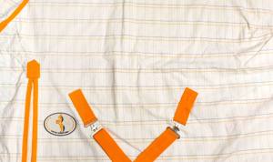 Combo d'été du fabricant direct tapis de course de chevaux imperméable couleur unie 210D doublure en Nylon maille tissu coquille Poly coton - Product Image 4