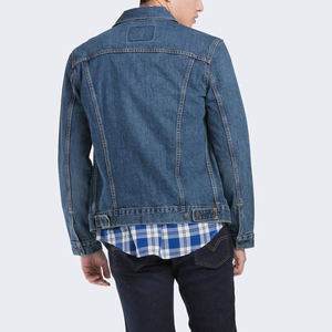 2025 OEM <b>Men's</b> High Street Style Oversize <b>Denim</b> <b>Jacket</b> Casual Button up <b>Coat</b> with Front Logo for Fall Outwear - Product Image 2