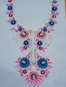 Handmade in India Elegant 3D Floral <b>Appliques</b> Embroidered Soft Tulle Collar Clothing Accessories Premium Patches - Product Image 3