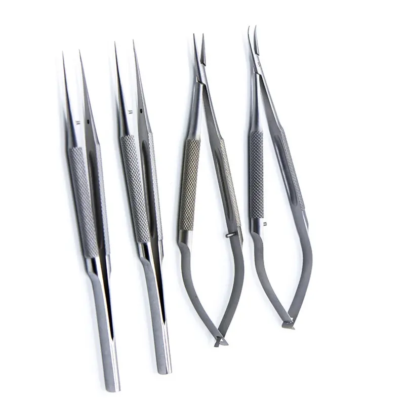 Naaldhouder 16Cm Oogheelkundige Microchirurgische Instrumenten Micro Schaar Pincet Handchirurgie Vier Van Apparatuur Pakket