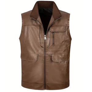 Chalecos de cuero transpirables de invierno informales para hombres de calidad superior: colores y tamaños personalizados, precio al por mayor, último diseño 2025 - Product Image 1