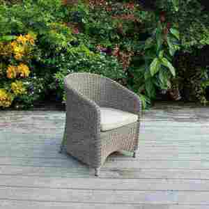 Chaise de salle à manger en rotin de luxe pour l'extérieur, pour le jardin et les sièges de resort - Product Image 1