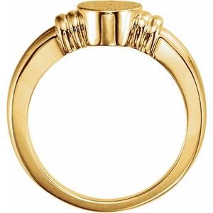 Stuller Simple <b>Ring</b> Oval Signet with Rose Gold Inlay 14KY 18K Gold Plated Stainless Steel Trendy Style Perfect Gift - Product Image 2