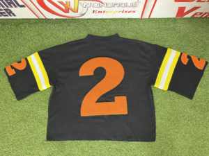 Maillot personnalisé pour hommes chenille cousu broderie T-Shirt coupe surdimensionnée double couche gaufré thermique football coton tissé séchage rapide - Product Image 3