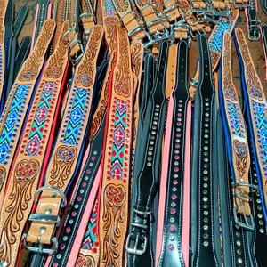 Collar de perro de cuero con cuentas occidental acolchado suave de calidad superior Collar de perro con herramientas occidentales a precio mayorista - Product Image 3