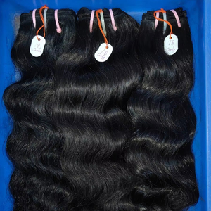 Mechones de pelo indio natural alineado con cutícula virgen a precio de venta al por mayor extensiones de pelo humano de color claro de cabeza completa de doble estirado - Product Image 1