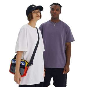 Grande taille épaule tombante 100% coton épais Street Wear T-shirt de luxe de haute qualité avec T-shirt personnalisé uni pour hommes - Product Image 1