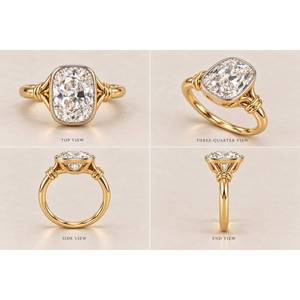 Dépôt pour commande personnalisée - Bague en diamant de laboratoire 4 carats taille Old Mine - Product Image 1