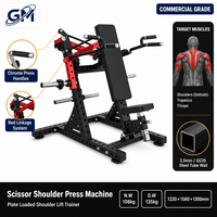 Presse à épaules à ciseaux robuste à charge libre avec poignées chromées pour l'entraînement musculaire en salle de sport commerciale