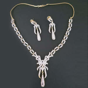 ชุดสร้อยคอทองเหลือง FBP0017-Premium ประดับเพชรอเมริกัน Pralhad - Product Image 1