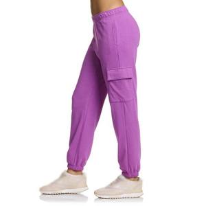 Pantalones de chándal planos de cintura elástica de gran tamaño para mujer, cordón alto, cintura media, lona 100% algodón, carga transpirable ecológica - Product Image 2