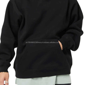 Sudadera Negra con Dobladillo y Puños Acordonados, Cuello Cruzado, Estilo Pullover, Bordado de Tela, 80% Algodón, 20% Poliéster, Talla Grande - Product Image 4