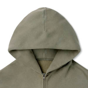 Sweats à capuche pour hommes avec logo personnalisé imprimé en 3D et épaules tombantes surdimensionné avec fermeture éclair 100% coton - Product Image 4