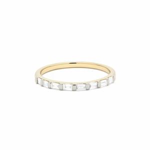 Baguette Lab Grown Diamond 14K Anillo de compromiso de oro amarillo sólido DEF Color VS1 Claridad Fabricación de joyas Laboratorio Creado Diamante - Product Image 1