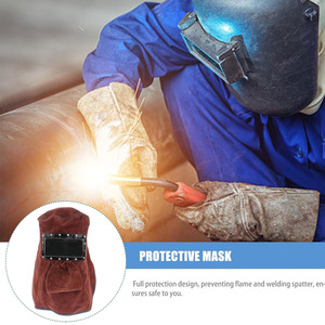 หมวกงานเชื่อมหนังวัวแบบแยกได้พร้อมเลนส์และผ้าคล้องไหล่ดูดซับเหงื่อทนความร้อน - Product Image 3